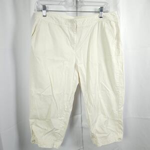 Talbots White Chino Capri Pants Women's‎ Petite 12P 34x18.5